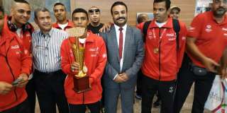 وصول بعثة منتخب مصر الفائز...