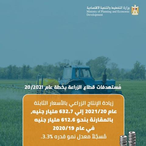 وزارة التخطيط والتنمية الاقتصادية تعلن مستهدفات قطاع الزراعة بخطة العام المالي 