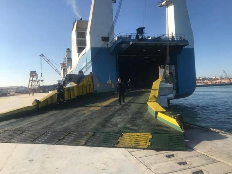 اقتصادية قناة السويس: استقبال أول سفينة ”رورو” بميناء العريش بالرصيف التجاري الجديد