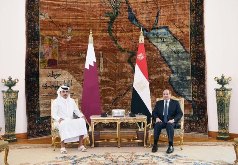 الرئيس السيسي يستقبل تميم بن حمد آل ثاني أمير دولة قطر